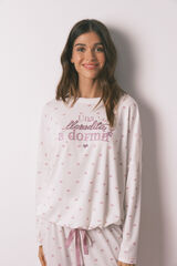 Women'secret Pijama comprido de malha waffle branco