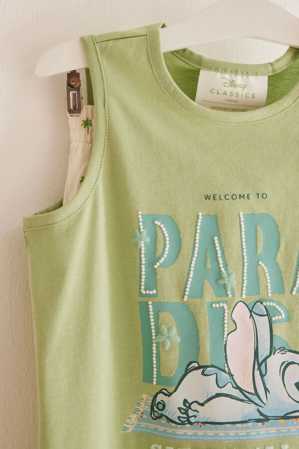 Women'secret Pijama infantil 100% algod&atilde;o Stitch verde