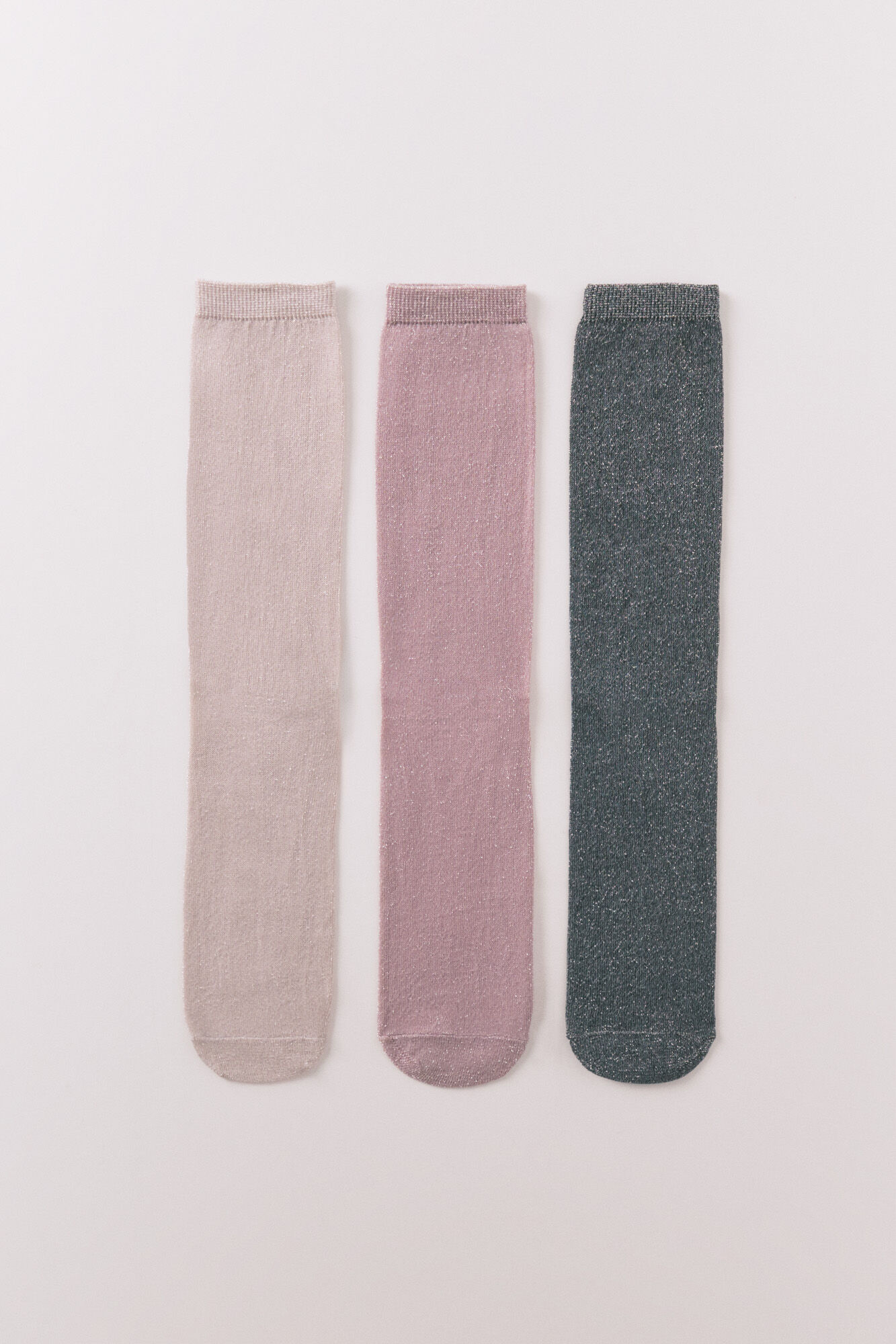 Women'secret Pacote com 3 meias longas de algod&atilde;o lurex