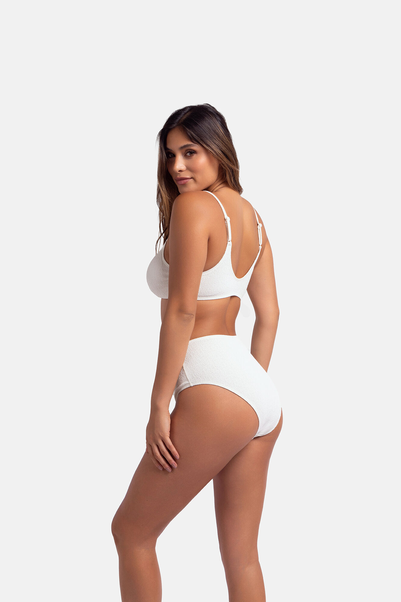 Dorina Calcinha de biqu&iacute;ni cintura alta nude