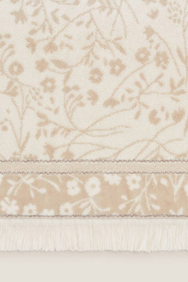 Textura Toalha friso jacquard flores bege