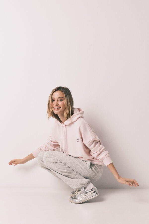 HI&BYE Cal&ccedil;a jogger em molet&atilde;o de algod&atilde;o cinza cinzento