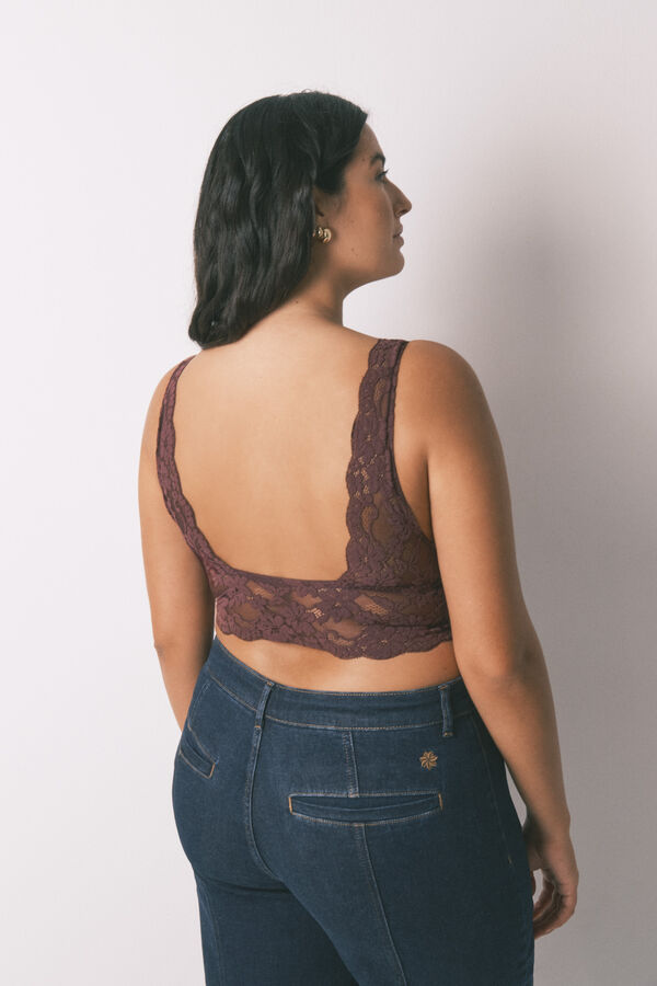 Women'secret Soutien bralette halter em renda granada vermelho