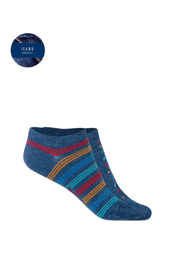 Punto Blanco Pacote de 2 meias estampadas azul