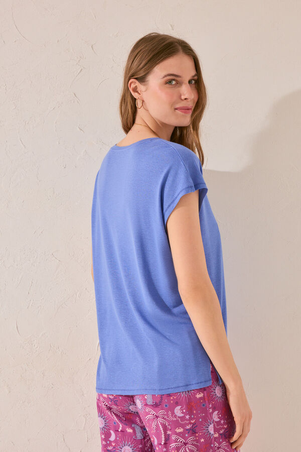 Women'secret Camiseta manga corta azul claro azul
