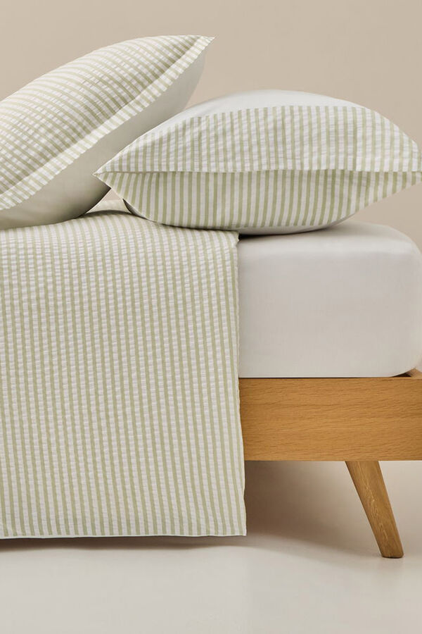 Textura Capa de edredom riscas Seersucker estampado