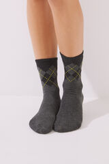 Women'secret Calcetines algod&oacute;n rombos gris gris