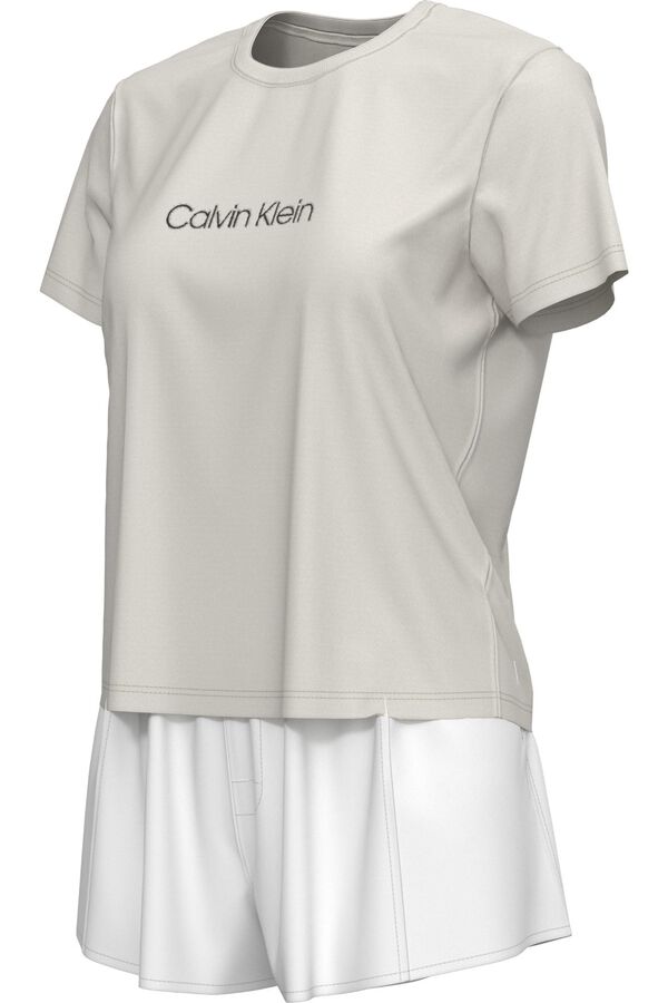 Calvin Klein Conjunto pijama curto liso logo estampado