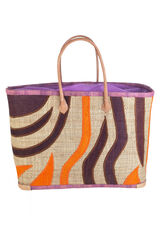 Kbas Capazo rafia natural multicolor estampado