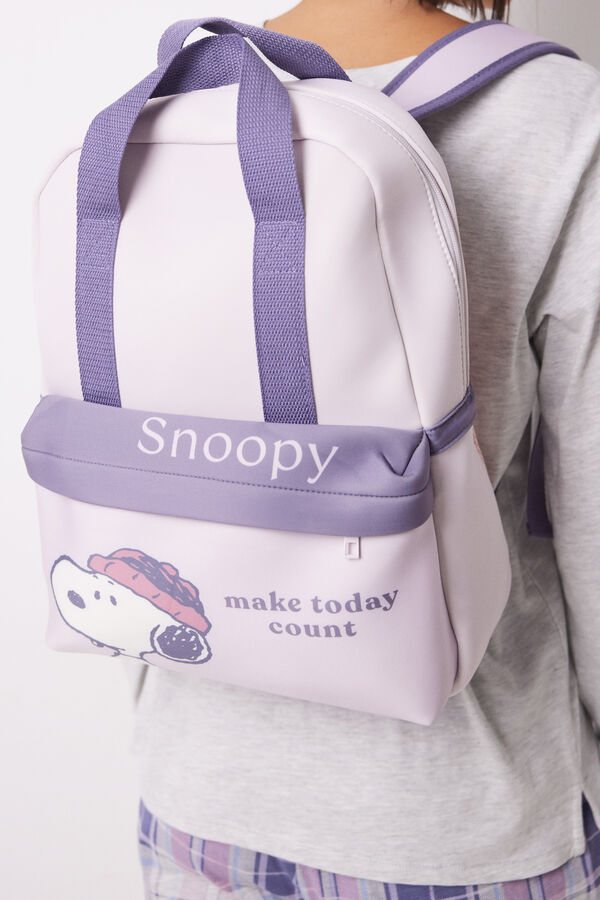 Women'secret Mochila m&eacute;dia de neoprene Snoopy rosa