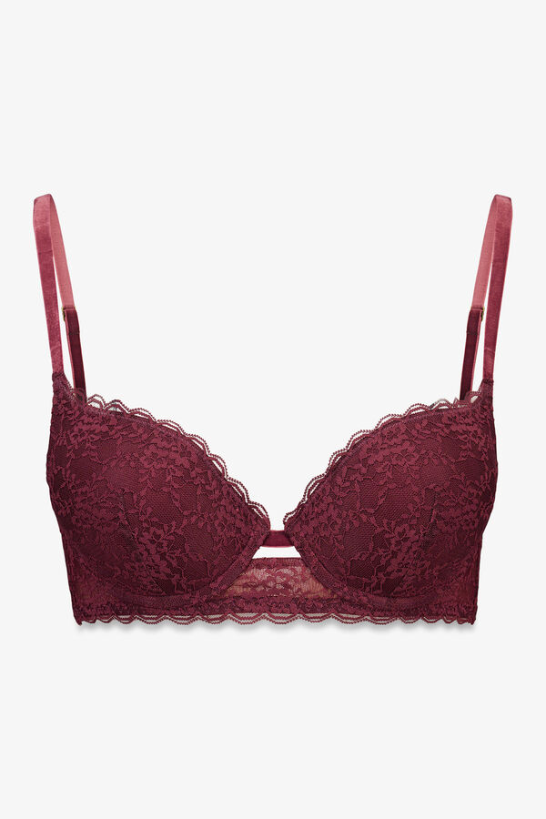 Women'secret Sujetador GORGEOUS push up encaje burdeos burdeos