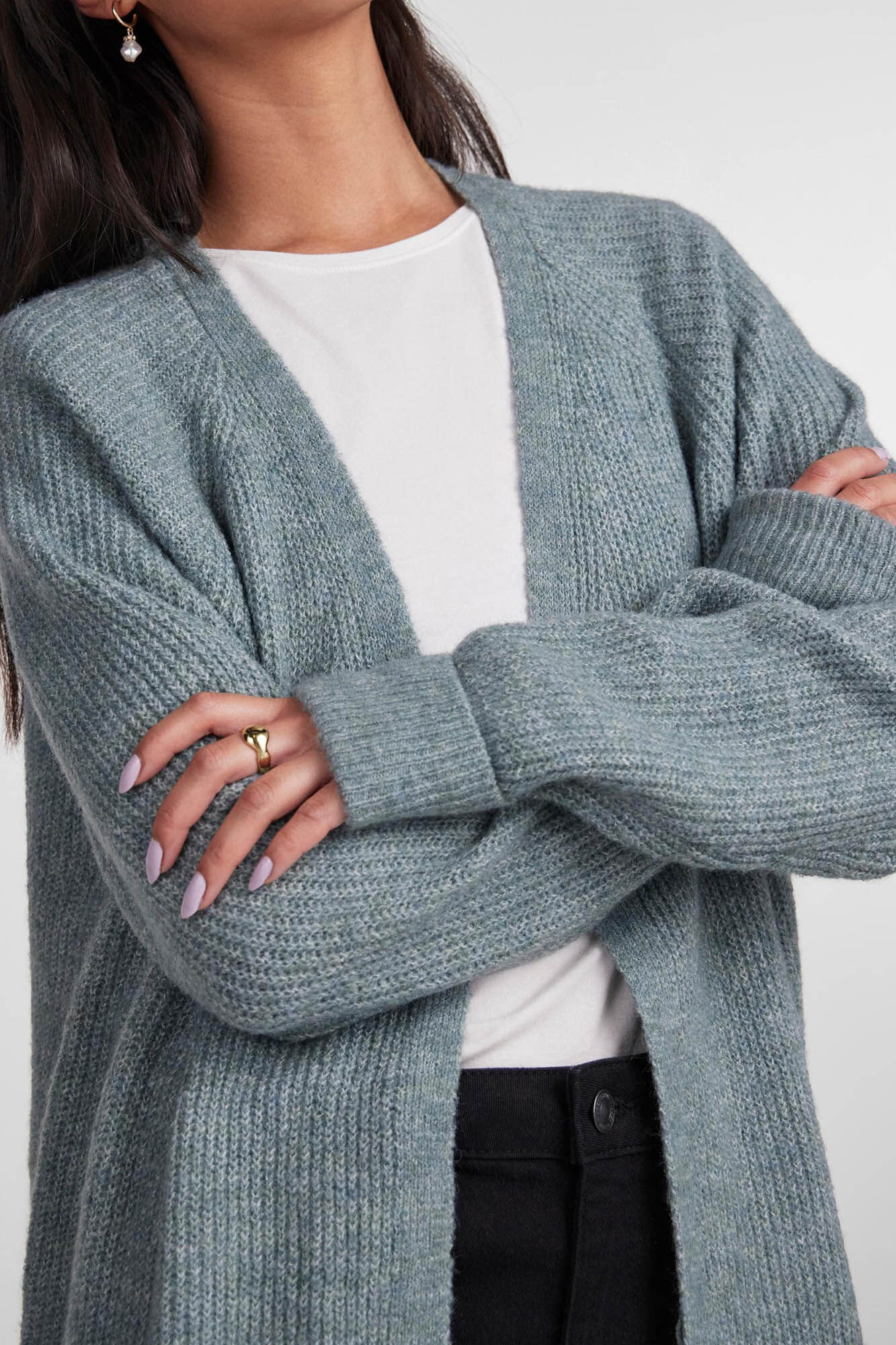 Pieces Cardigan aberto de malha