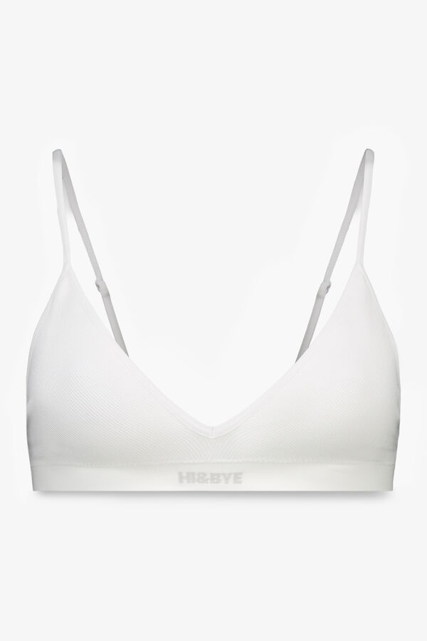 HI&BYE Soutien triangular branco sem costura  branco