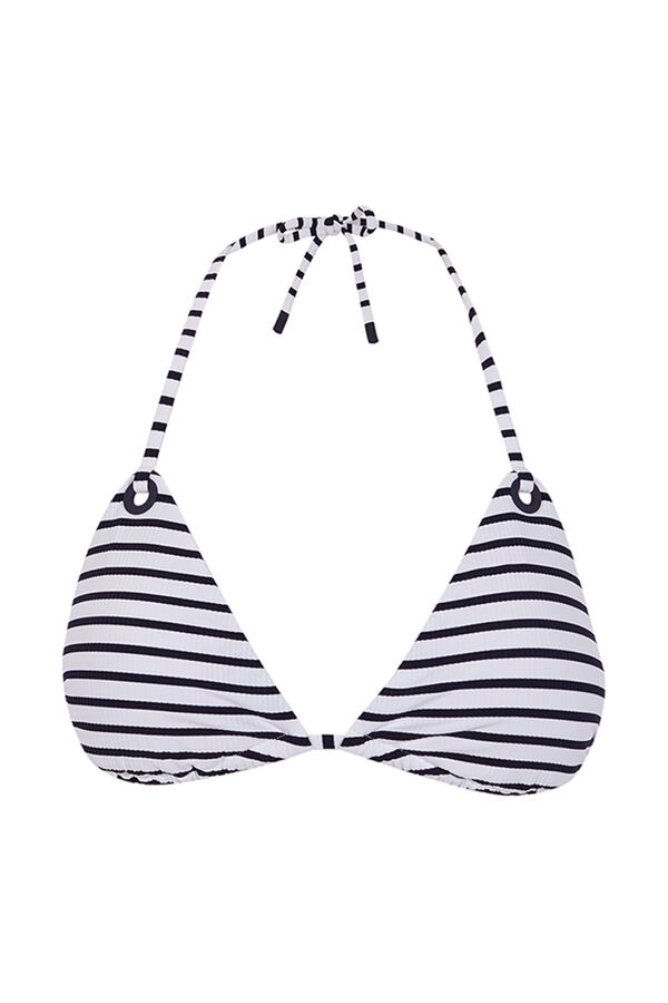 Women'secret Top bikini triangular cortina rayas navy estampado