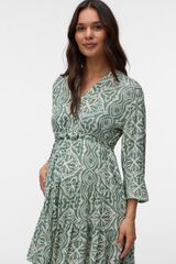 Mamalicious Vestido midi maternity y lactancia verde