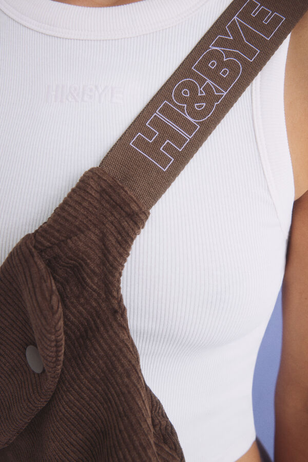 HI&BYE Riñonera pana marrón marrón