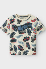 Name it Camiseta manga curta Hotwheels  bege