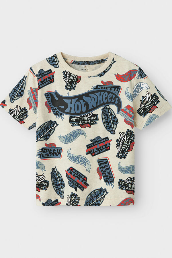 Name it Camiseta manga curta Hotwheels  bege
