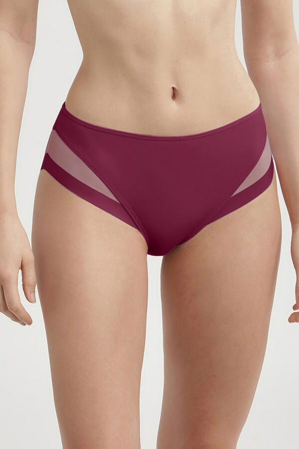 DIM Braga de microfibra y tul burdeos