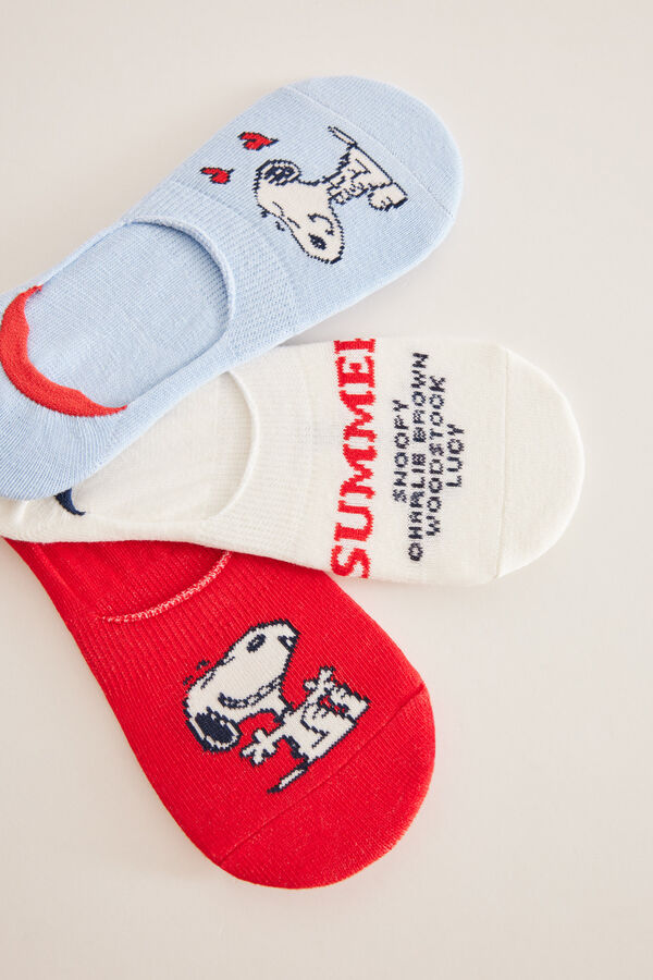 Women'secret Pack 3 calcetines invisibles Snoopy estampado