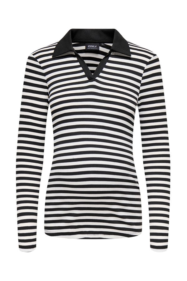 Only Maternity Polo de rayas maternity  blanco