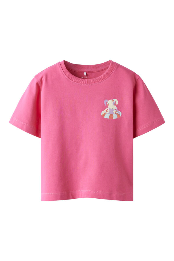 Name it T-shirt manga curta para menina rosa