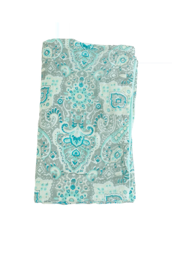 Kbas Pareo de toalha de algod&atilde;o com mala de flores azul