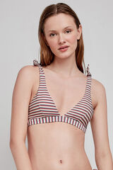 Gisela Top de biquíni com estampado riscas multicolor estampado
