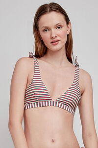 Gisela Top de biquíni com estampado riscas multicolor