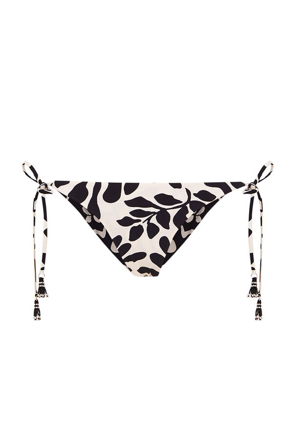 Women'secret Braga bikini tira reversible flores b&w blanco
