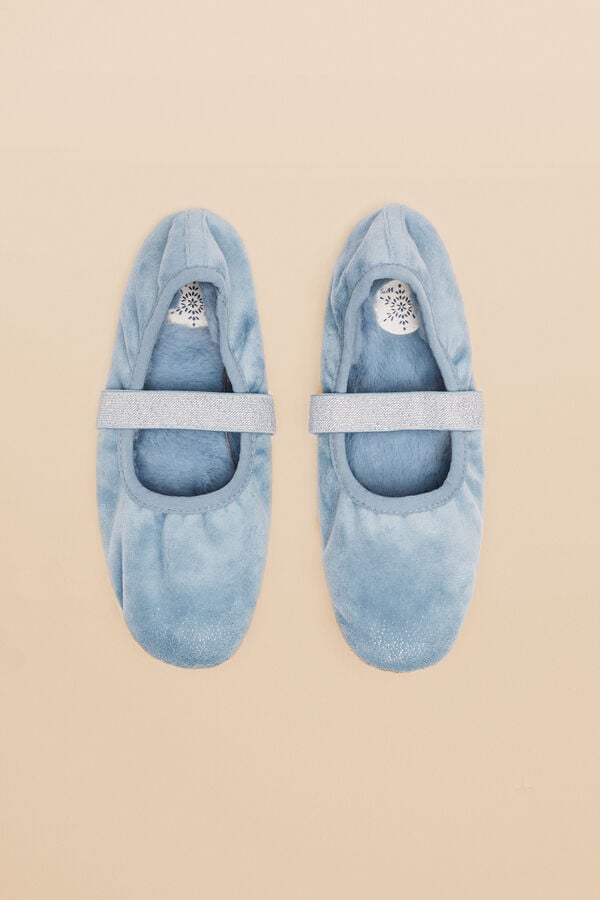 Women'secret Zapatillas casa bailarina azul
