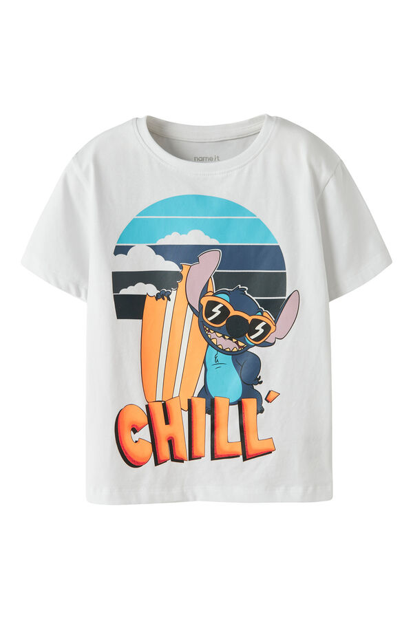 Name it T-shirt manga curta Stitch branco