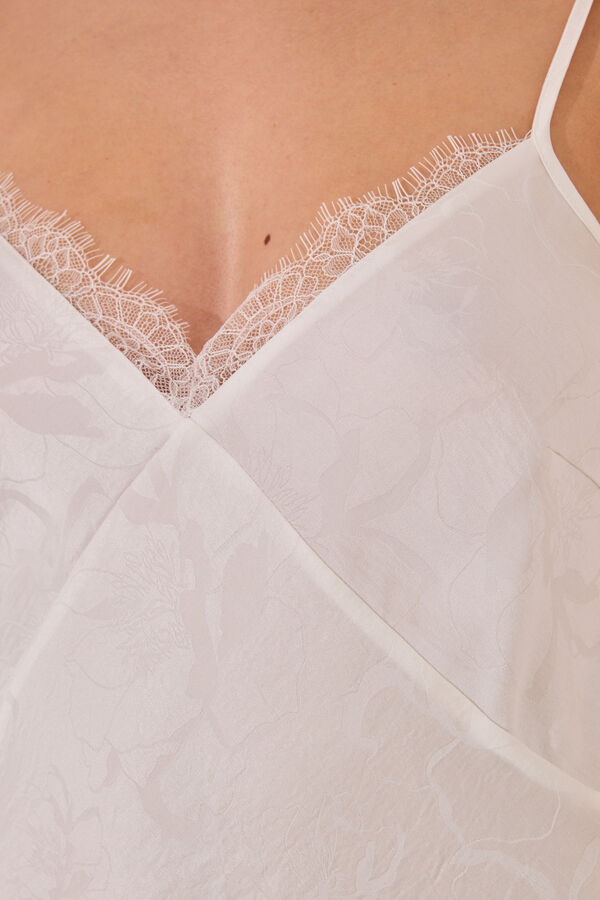 Women'secret Camis&oacute;n midi sat&eacute;n blanco marfil