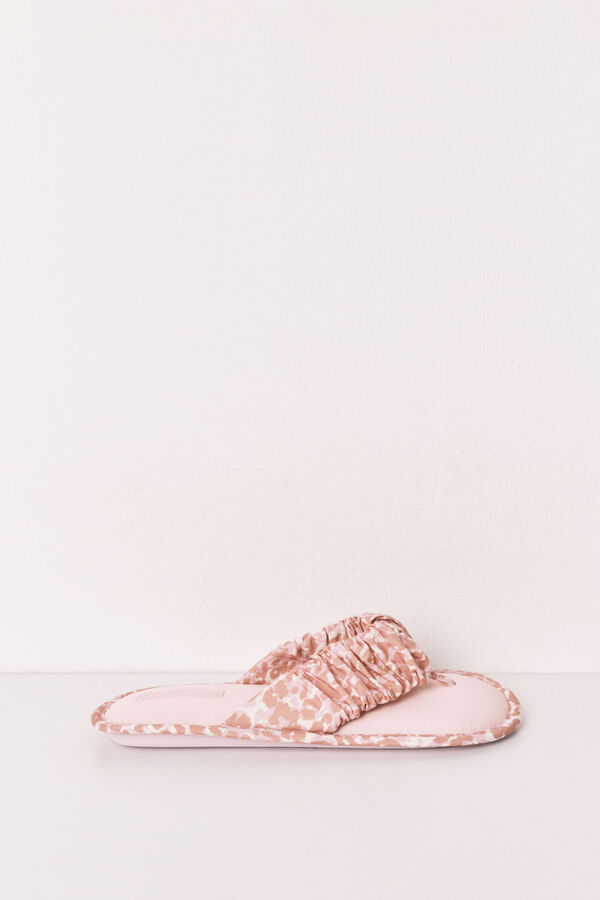 Women'secret Chinelos de quarto com tiras animal print rosa