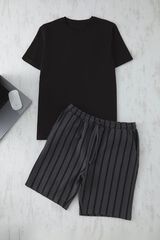 Trendyol Pijama de homem em tecido waffle cinzento