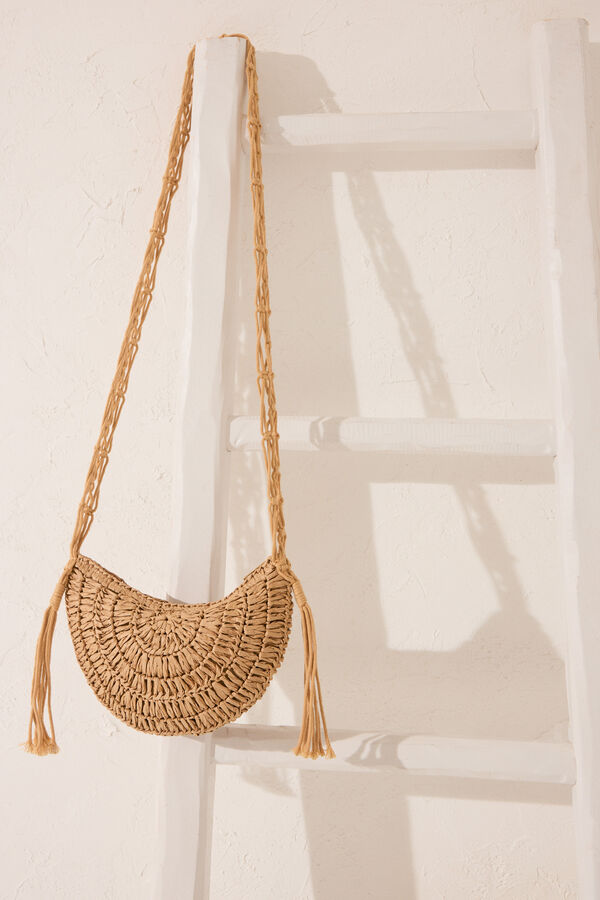 Women'secret Bolsa pequena de r&aacute;fia cru