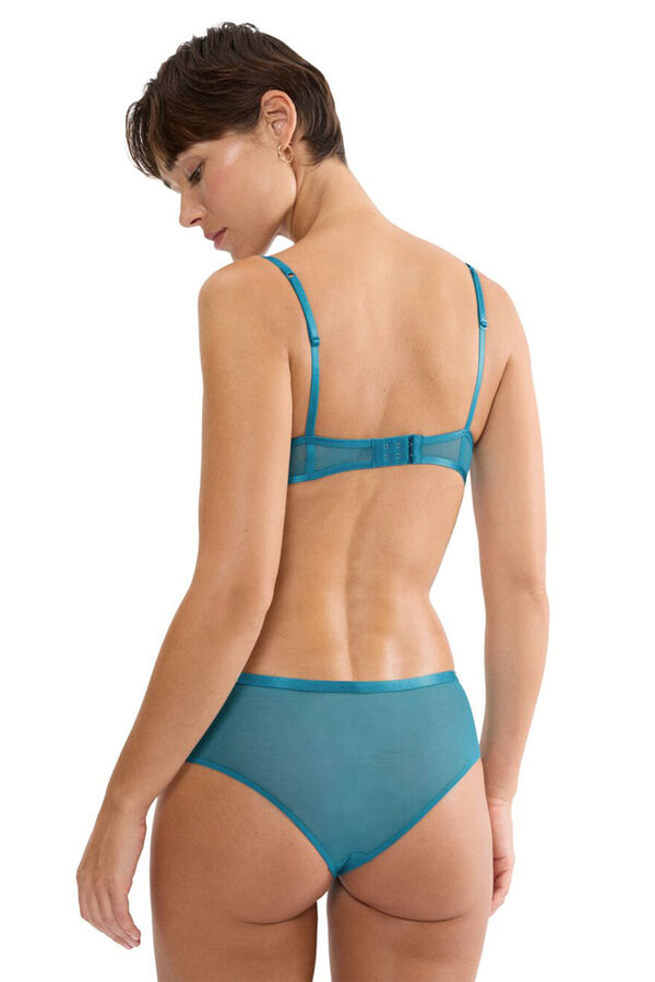 Triumph Soutien balconette de bolinhas de renda azul