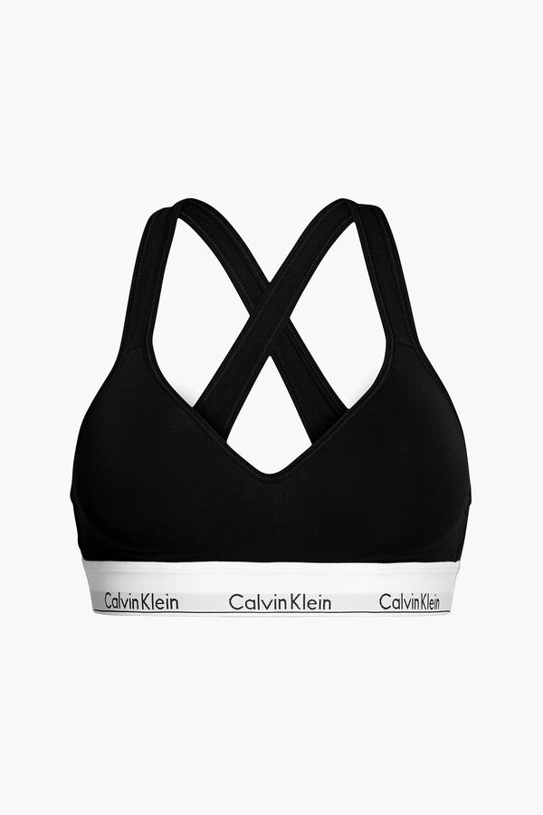 Calvin Klein Top preformado de algod&oacute;n con cinturilla de Calvin Klein negro