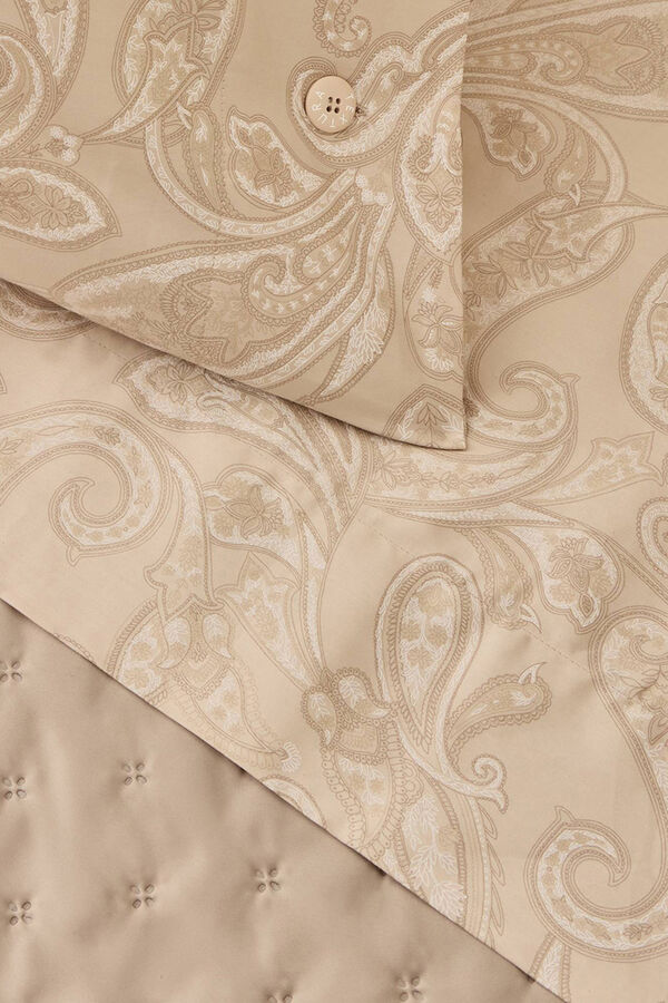 Textura S&aacute;bana de sat&eacute;n estampada kaki