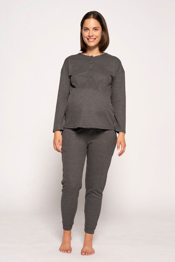 Ohma! T-shirt amamentação home tecido canvas cinzento