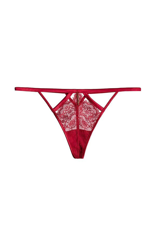 Women'secret Tanga encaje sat&eacute;n rojo rojo