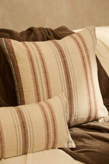 Calma House Funda de coj&iacute;n cuadrada a rayas multicolor Peru naranja