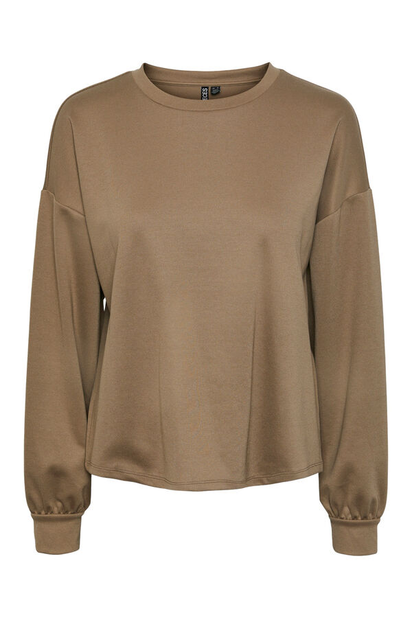 Pieces Sudadera b&aacute;sica  marr&oacute;n