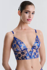 Penti Suti&atilde; corpete renda azul azul