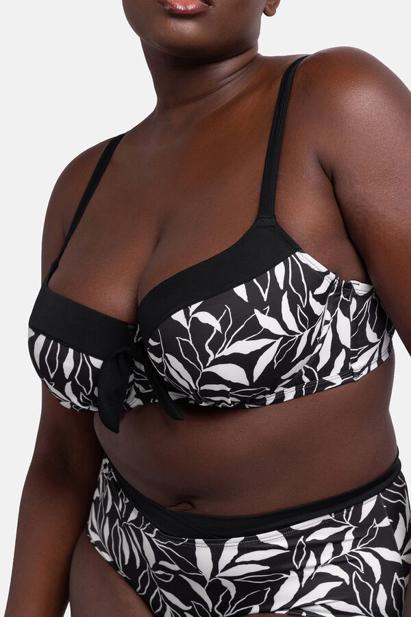 Dorina Top de biquíni estampado preto preto