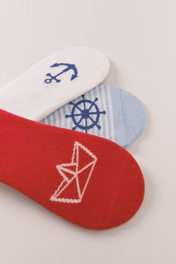 Women'secret Pacote com 3 meias invis&iacute;veis estampado