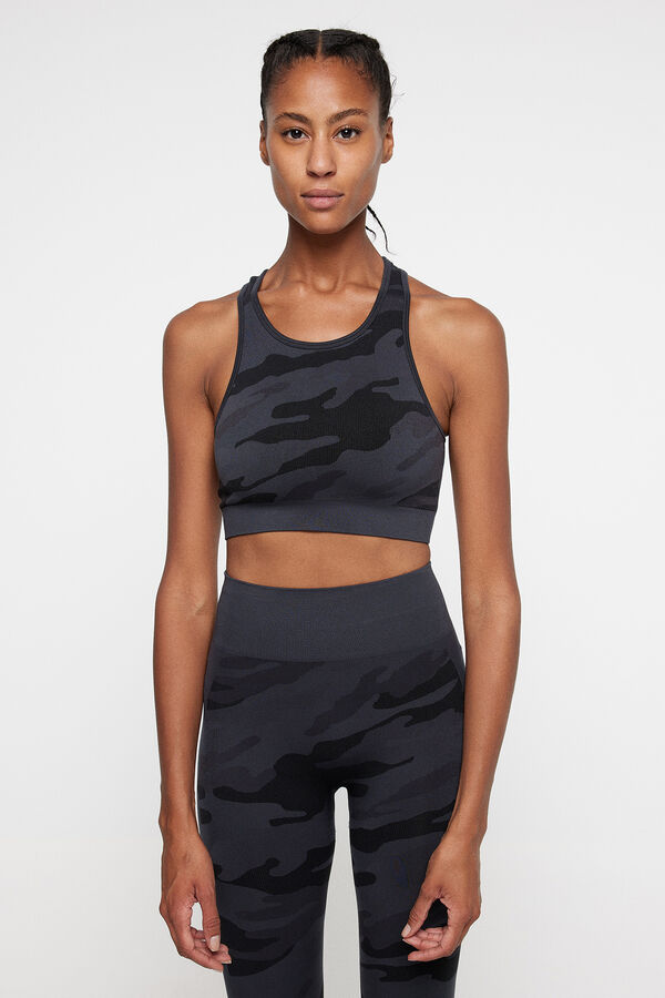 Only Play Soutien desportivo estampado preto