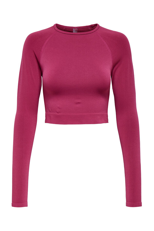 Only Play Crop top deportivo manga larga morado/lila