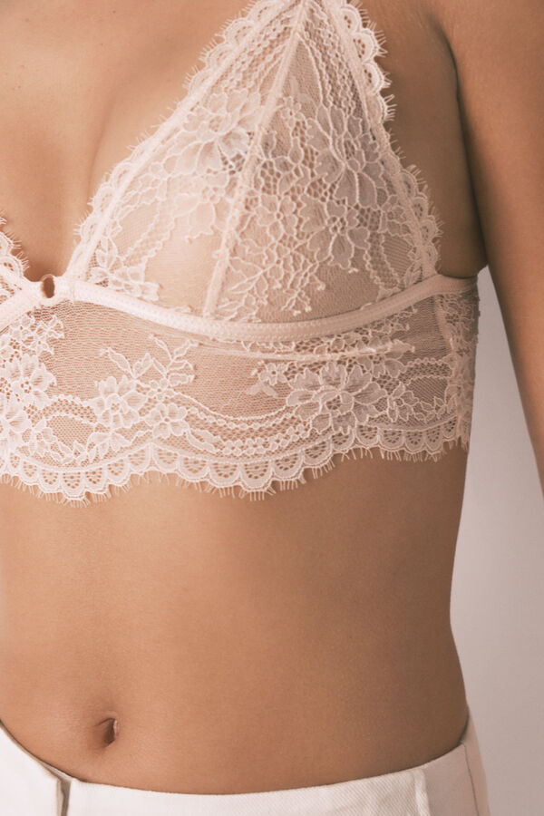 Women'secret Bralette especial de renda rosa nas renda rosa