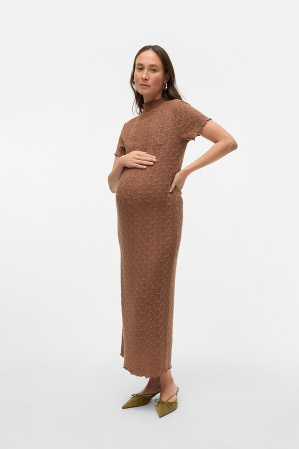 Mamalicious Vestido midi Maternity marr&oacute;n